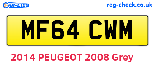 MF64CWM are the vehicle registration plates.
