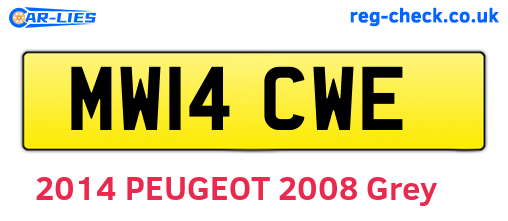 MW14CWE are the vehicle registration plates.