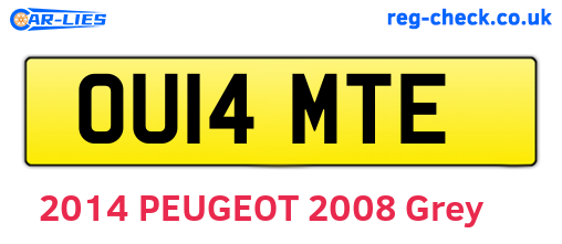 OU14MTE are the vehicle registration plates.