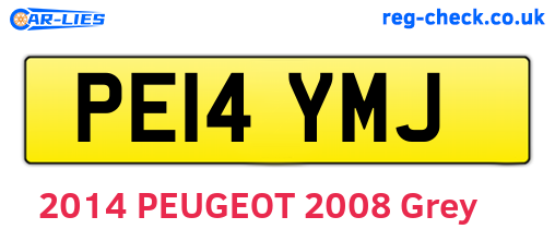 PE14YMJ are the vehicle registration plates.