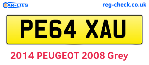 PE64XAU are the vehicle registration plates.