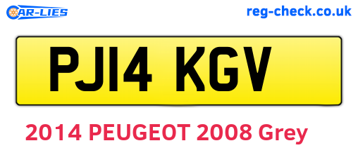 PJ14KGV are the vehicle registration plates.