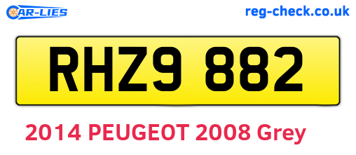 RHZ9882 are the vehicle registration plates.
