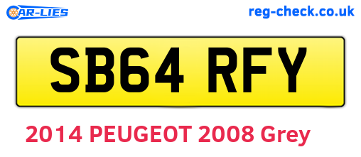 SB64RFY are the vehicle registration plates.