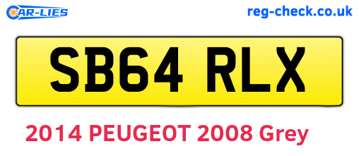 SB64RLX are the vehicle registration plates.