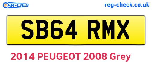 SB64RMX are the vehicle registration plates.