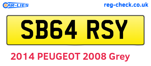 SB64RSY are the vehicle registration plates.