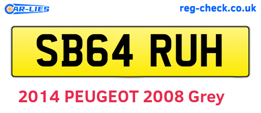 SB64RUH are the vehicle registration plates.