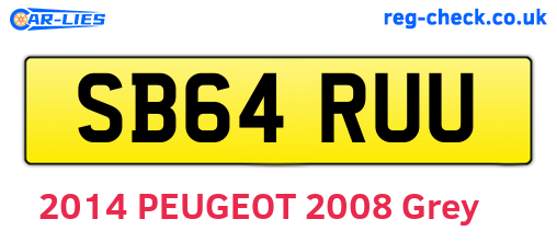 SB64RUU are the vehicle registration plates.