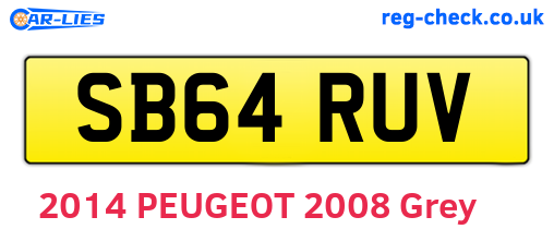SB64RUV are the vehicle registration plates.