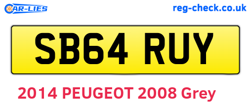 SB64RUY are the vehicle registration plates.