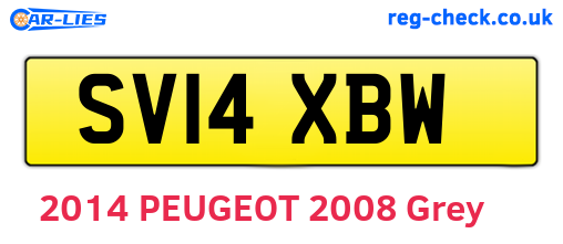 SV14XBW are the vehicle registration plates.