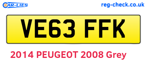 VE63FFK are the vehicle registration plates.