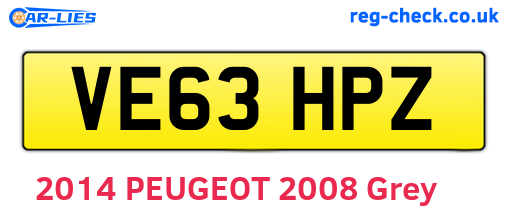 VE63HPZ are the vehicle registration plates.