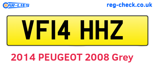 VF14HHZ are the vehicle registration plates.