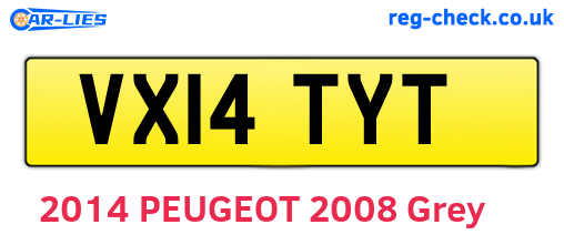 VX14TYT are the vehicle registration plates.