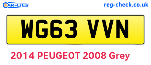 WG63VVN are the vehicle registration plates.