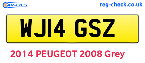 WJ14GSZ are the vehicle registration plates.