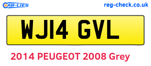 WJ14GVL are the vehicle registration plates.