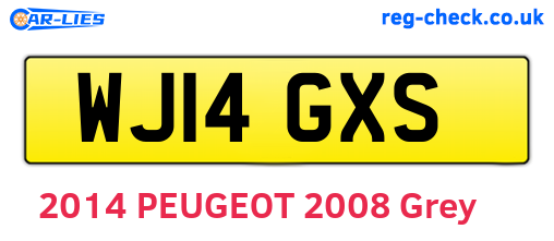 WJ14GXS are the vehicle registration plates.