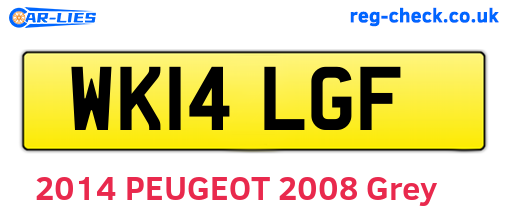 WK14LGF are the vehicle registration plates.