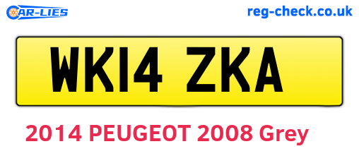 WK14ZKA are the vehicle registration plates.