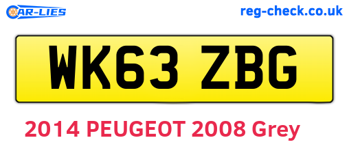 WK63ZBG are the vehicle registration plates.