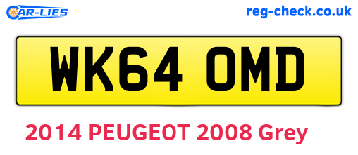 WK64OMD are the vehicle registration plates.