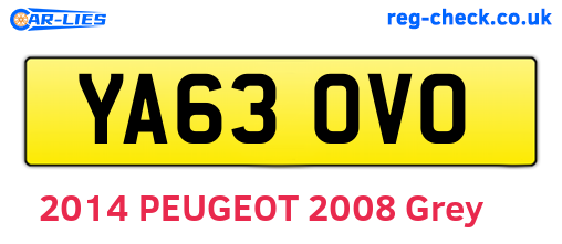 YA63OVO are the vehicle registration plates.