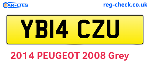 YB14CZU are the vehicle registration plates.