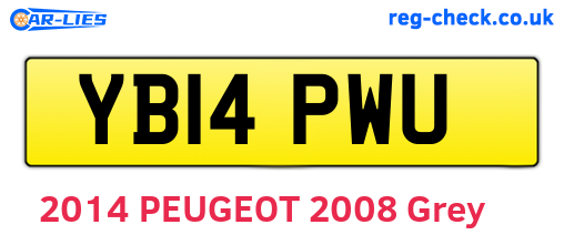 YB14PWU are the vehicle registration plates.