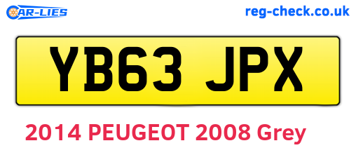 YB63JPX are the vehicle registration plates.