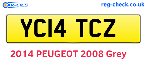 YC14TCZ are the vehicle registration plates.
