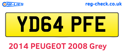 YD64PFE are the vehicle registration plates.