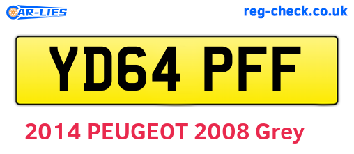 YD64PFF are the vehicle registration plates.