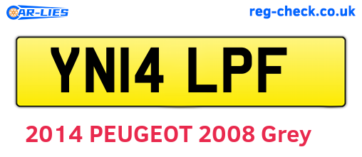 YN14LPF are the vehicle registration plates.
