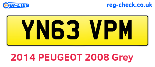 YN63VPM are the vehicle registration plates.