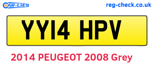 YY14HPV are the vehicle registration plates.