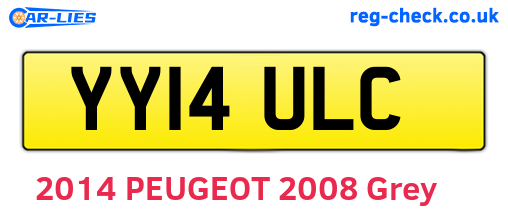 YY14ULC are the vehicle registration plates.