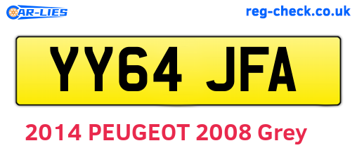 YY64JFA are the vehicle registration plates.