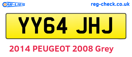 YY64JHJ are the vehicle registration plates.