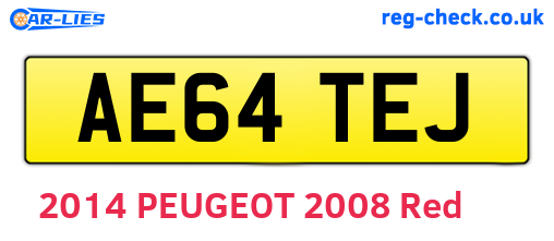 AE64TEJ are the vehicle registration plates.