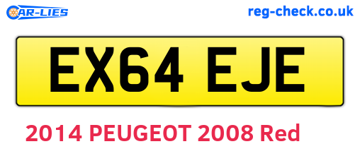 EX64EJE are the vehicle registration plates.