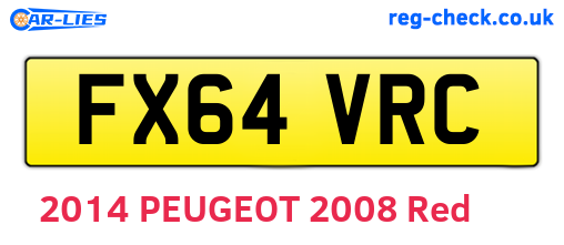 FX64VRC are the vehicle registration plates.
