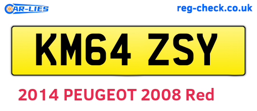 KM64ZSY are the vehicle registration plates.