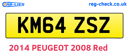 KM64ZSZ are the vehicle registration plates.