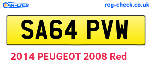 SA64PVW are the vehicle registration plates.