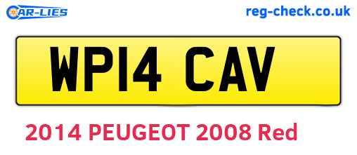 WP14CAV are the vehicle registration plates.