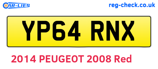 YP64RNX are the vehicle registration plates.