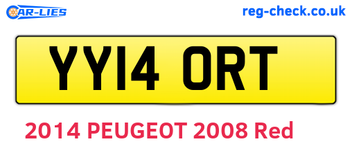 YY14ORT are the vehicle registration plates.